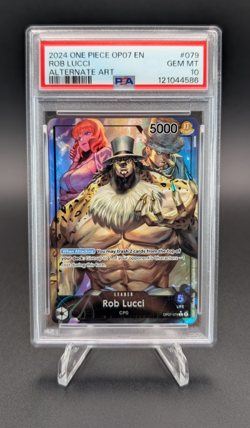 Rob Lucci 2024 One Piece OP07 EN Alternate Art #079 PSA 10 - Image 1