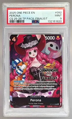 132161820 Perona 2025 One Piece Championship Finalist Promo OP10-092 PSA 9 - Image 1