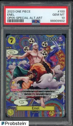 2023 One Piece OP05-Special Alternate Art #100 Enel PSA 10 GEM MINT - Image 1