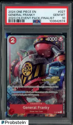 2024 One Piece EN CS Event Pack Finalist #027 General Franky PSA 10 GEM MINT - Image 1