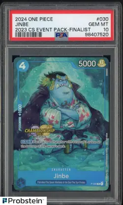 2024 One Piece EN CS Event Pack Finalist #030 Jinbe PSA 10 GEM MINT - Image 1