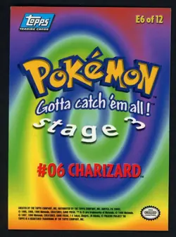 Charizard E6 of 12 Topps Movie Edition Black Logo Pokemon Card L - Image 2