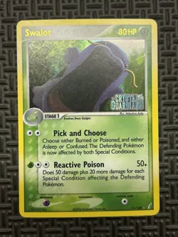 Swalot 11/100 Ex Crystal Guardians Reverse Holo Rare Stamped Pokemon Card LP/MP - Image 1