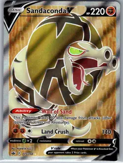 Sandaconda V (Full Art) 175/198 SWSH06: Chilling Reign - Pokemon Card - NM - Image 1