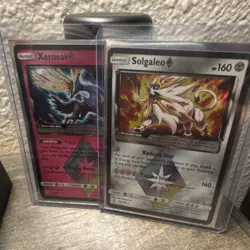 Pokemon Sun & Moon 2018 Xerneas & Solgaleo Prism Star Card Lot (2) - Image 1