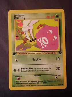 Pokemon Card Team Rocket 1st Edition Regular Finish Koffing 58/82 Vintage - Image 2