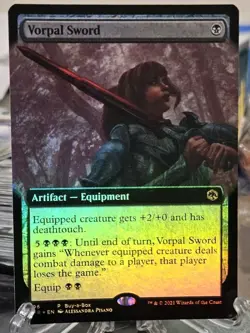 MTG Vorpal Sword (Extended Art Foil) Adventures in the Forgotten Realms Promo - Image 1
