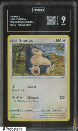 2023 Pokemon TCG Classic #016/034 Snorlax Holo Grass Deck TAG 9 - Image 1
