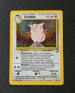 Pokemon TCG Clefable Base Set 2 Holo Unlimited Rare Card 5/130 LP - Image 1