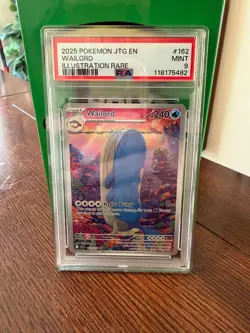 2025 POKEMON JTG EN-JOURNEY TOGETHER ILLUSTRATION RARE #162 WAILORD PSA 9 - Image 1