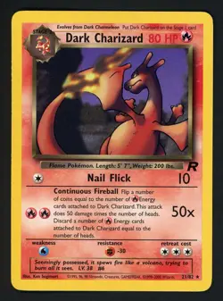 Dark Charizard 21/82 Team Rocket Non Holo Rare Pokemon Card - Image 1