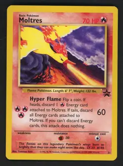 2000 Pokemon Promo Moltres Black Star Aoki Error #21 - Image 1