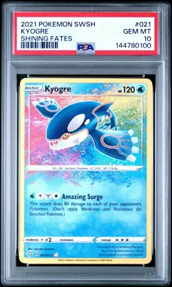 144780100 Kyogre 2021 Pokemon Sword & Shield Shining Fates #21 PSA 10 - Image 1