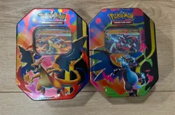 2 Pokemon TCG Mega Charizard X + Y ex Tin Bundle Sealed New - Image 1
