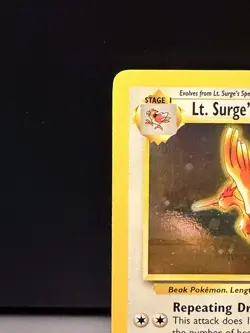 Pokemon Gym Heroes Holo Rare Unlimited Edition Lt. Surge’s Fearow 7/132 - Image 2