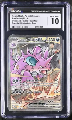 Pokemon 2025 Team Rocket's Nidoking ex SIR Destined Rivals #233 CGC 10 - Image 1