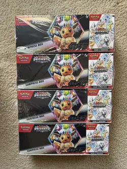 Pokemon Prismatic Evolutions Booster Bundle And Surprise Box 2 Pack. SET OF 4 - Image 1