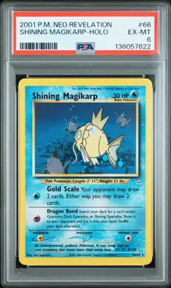 POKEMON 2001 SHINING MAGIKARP HOLO NEO REVELATION #66 PSA 6 - Image 1