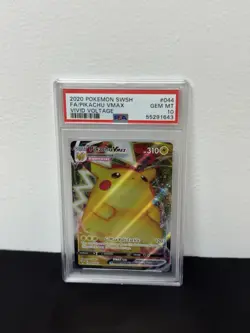 2020 Pokemon SWSH Full Art Pikachu Vmax #044 Vivid Voltage PSA 10 - Image 1