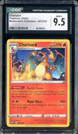 2025 Pokemon McDonald's Collection M24EN #001/015 Charizard CGC 9.5 MINT+ - Image 1