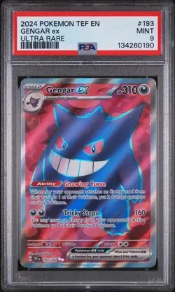 2024 POKEMON TEF EN-TEMPORAL FORCES #193 GENGAR ex ULTRA RARE - PSA 9 MINT - Image 1