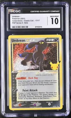 Pokemon 2021 Umbreon ☆ PS5-Holo Celebrations - Classic Coll. #17 CGC 10 - Image 1