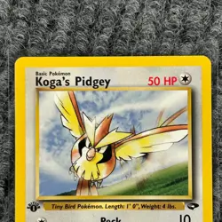 Vintage Pokemon Gym Heroes Koga's Pidgey 1st Edition 80/132 LP - Image 3