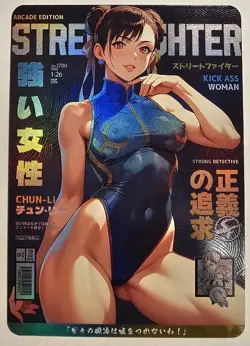 Chun-Li Street Fighter Anime Sexy Waifu Comic Card - Image 3