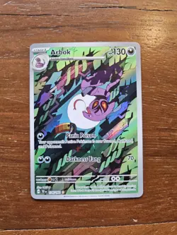 Pokemon TCG Arbok Card Temporal Forces Holo Illustration Rare Full Art 176/162 - Image 1