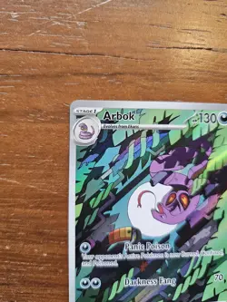 Pokemon TCG Arbok Card Temporal Forces Holo Illustration Rare Full Art 176/162 - Image 3