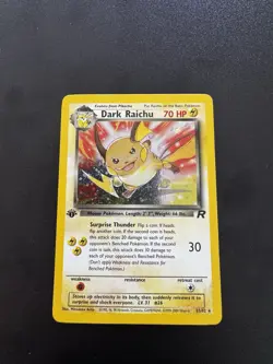 Pokemon Dark Raichu Holo 1st Edition Secret Rare Card 83/82 NM Condition - Image 1