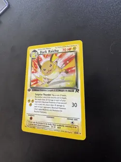 Pokemon Dark Raichu Holo 1st Edition Secret Rare Card 83/82 NM Condition - Image 2