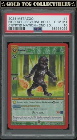 PSA 10 ⭐ MetaZoo Bigfoot Cryptid Nation Reverse Holo 2nd Edition Card - Image 1