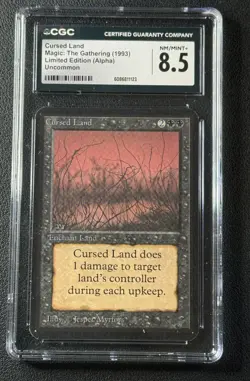 CURSED LAND CGC 8.5 1993 MAGIC: THE GATHERING MTG ALPHA LIMITED EDITION 1123 - Image 1