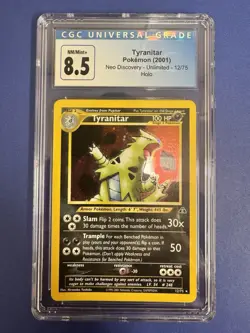 2001 Pokemon Neo Discovery Unlimited Tyranitar Holo 12/75 CGC 8.5 NM/M Low Pop - Image 1