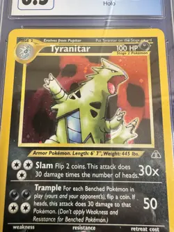 2001 Pokemon Neo Discovery Unlimited Tyranitar Holo 12/75 CGC 8.5 NM/M Low Pop - Image 2