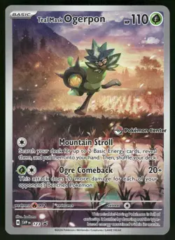 Pokemon Center Teal Mask Ogerpon 123 Promo Scarlet Violet NM - Image 1