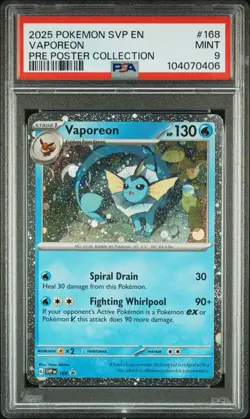 2025 POKEMON SVP EN-SV BLACK STAR PROMO #168 VAPOREON PSA 9 - Image 1