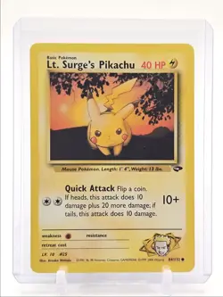 LT. SURGE'S PIKACHU 2000 POKEMON GYM CHALLENGE COMMON 84/132 Q3423 - Image 1