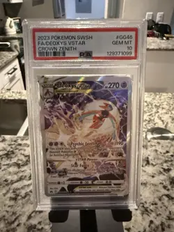 Pokemon TCG Crown Zenith Deoxys VSTAR Galarian Gallery GG46/GG70 PSA 10 - Image 1