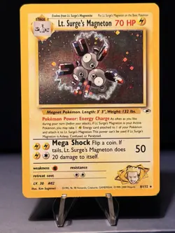 Pokemon Gym Heroes Holo Rare Unlimited Edition Lt. Surge’s Magneton 8/132 - Image 1