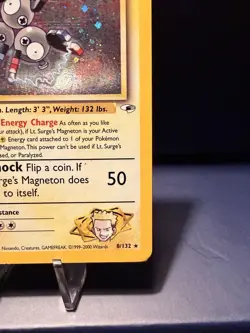 Pokemon Gym Heroes Holo Rare Unlimited Edition Lt. Surge’s Magneton 8/132 - Image 4