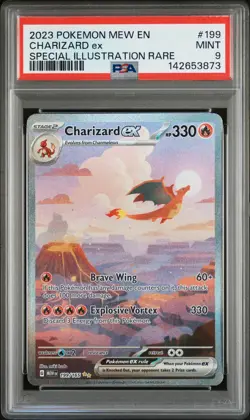 2023 POKEMON MEW EN-151 SPECIAL ILLUSTRATION RARE #199 CHARIZARD EX PSA 9 - Image 1