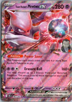Team Rocket's Mewtwo ex Double Rare SV10: Destined Rivals 081/182 NM Pokemon - Image 1