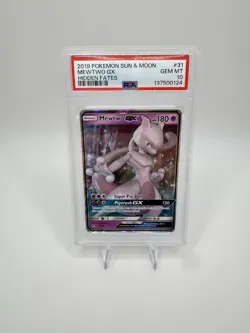 2019 POKEMON SUN & MOON HIDDEN FATES MEWTWO GX #31 PSA 10 GEM MINT - Image 1