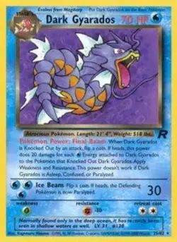 Moderately Played Dark Gyarados - 25/82 - Rare - Unlimited Edition Pokemon Team - Image 1