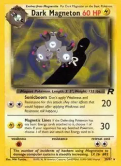 Damaged Dark Magneton - 28/82 - Rare - Unlimited Edition Pokemon Team Rocket - Image 1