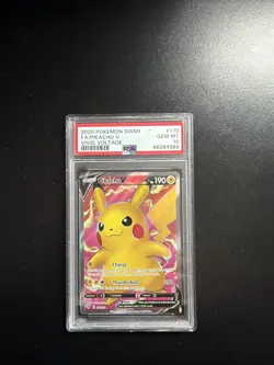2020 POKEMON SWORD & SHIELD VIVID VOLTAGE #170 FULL ART/PIKACHU V PSA 10 - Image 1
