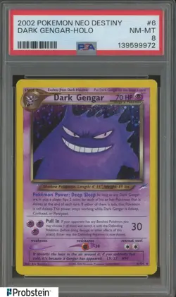 2002 Pokemon Neo Destiny #6 Dark Gengar Holo PSA 8 NM-MT - Image 1