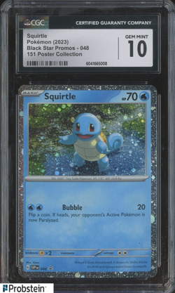 2023 Pokemon Black Star Promos #048 Squirtle 151 Poster Collection CGC 10 - Image 1